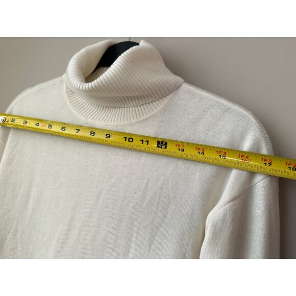 $395 Ramy Brook Wool Cashmere dress Sz XXS Long Sleeves Turtleneck cream color - Picture 4 of 10